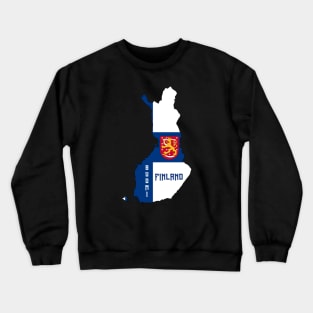 Finland flag & map Crewneck Sweatshirt